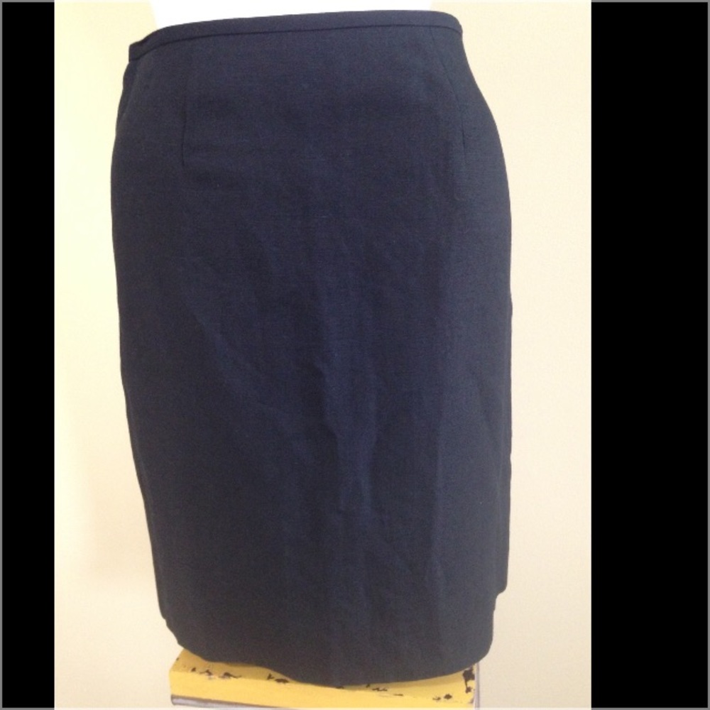NEW Linen Blend Pencil Skirt Petite Little Black Casual Corner Annex 2P Back Zip